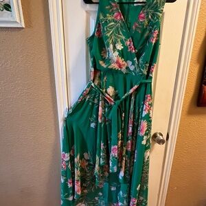 Eliza J Green Floral Maxi Dress